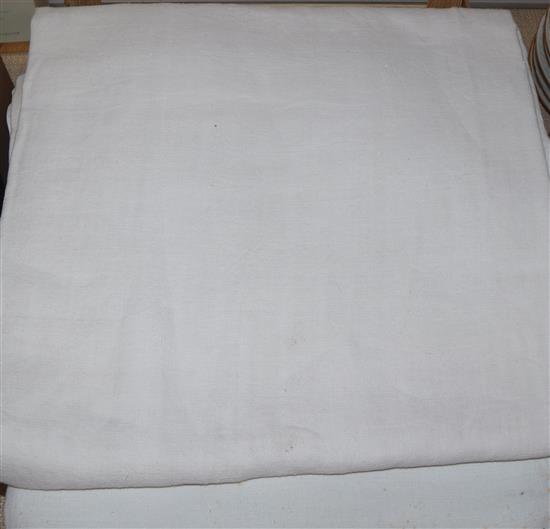 Six French Provincial monogrammed linen sheets